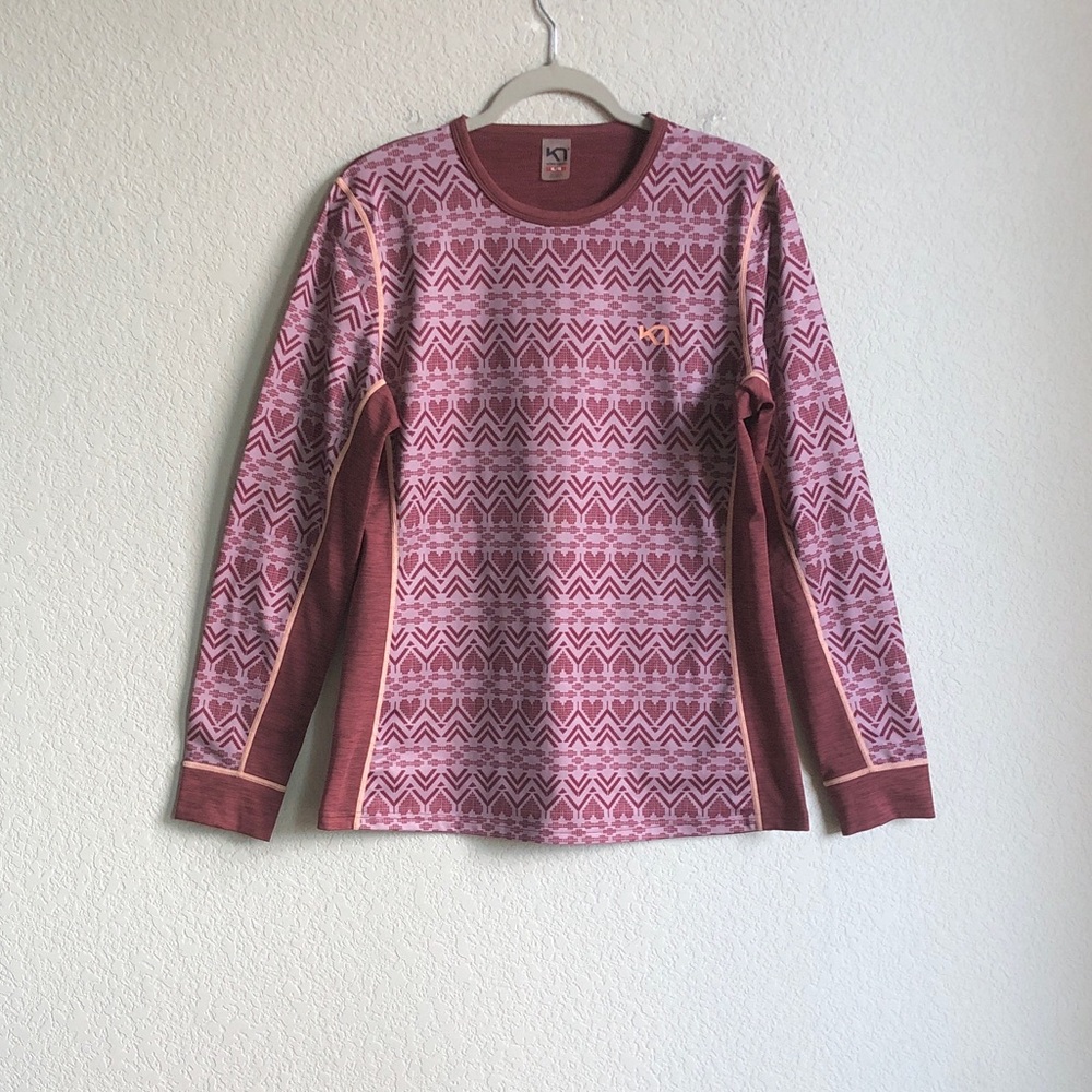 Kari Traa Luna Long Sleeve Base Layer Red Pattern 622309 XL